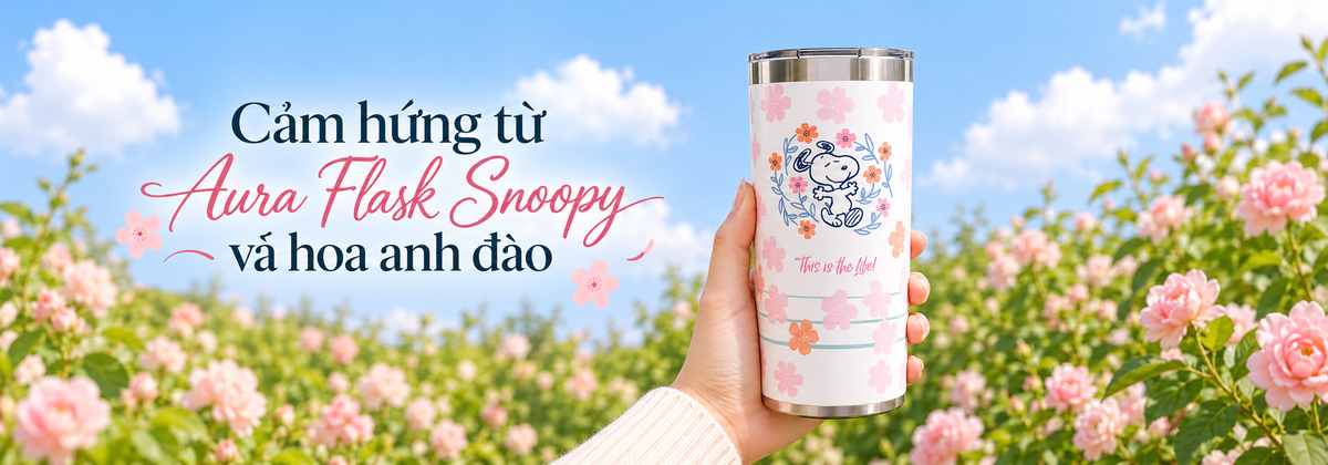 Aura Flask Snoopy và hoa anh đào: Câu chuyện đằng sau nguồn cảm hứng mùa xuân