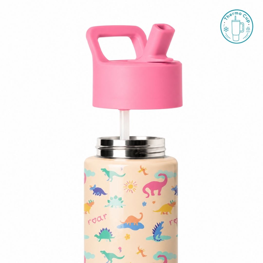 Ly giữ nhiệt cho trẻ em Miso Home họa tiết khủng long sắc màu 400ml/500ml TE-MH-KLSM-400/TE-MH-KLSM-500
