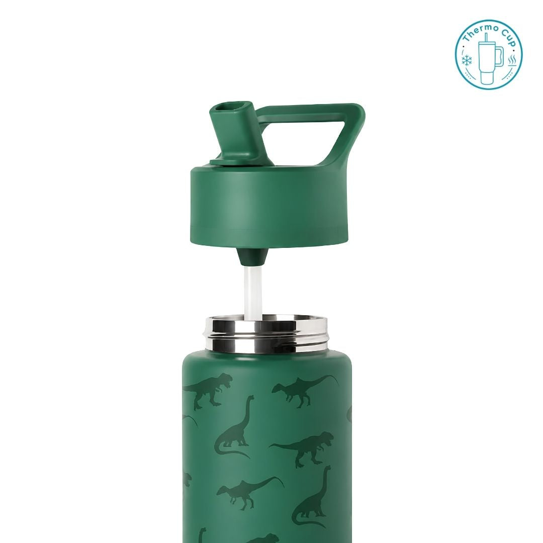 Ly giữ nhiệt cho trẻ em Miso Home họa tiết khủng long xanh 400ml/500ml TE-MH-KLDX-400/TE-MH-KLDX-500