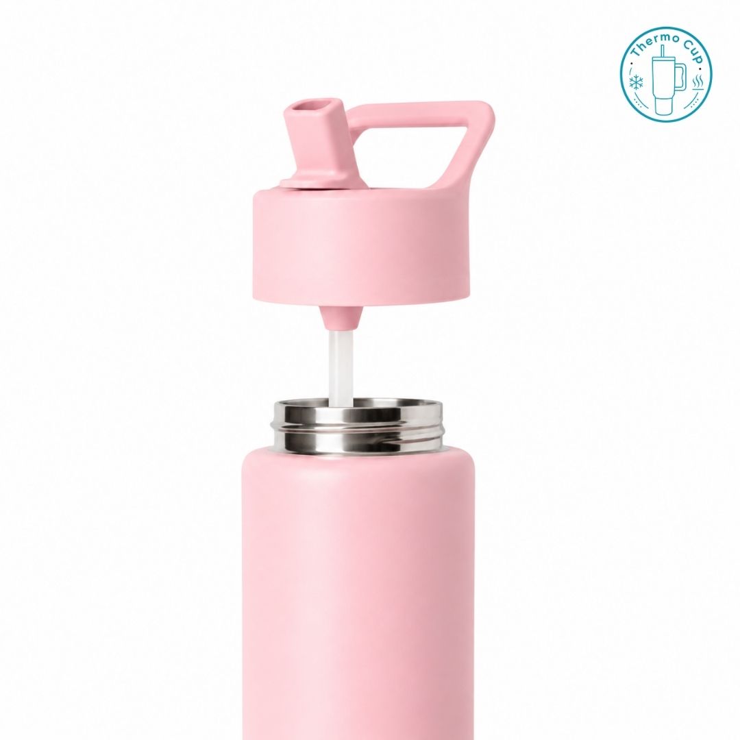 Ly giữ nhiệt cho trẻ em Sora Living màu hồng pastel 400ml/500ml TE-SL-HP-400/TE-SL-HP-500