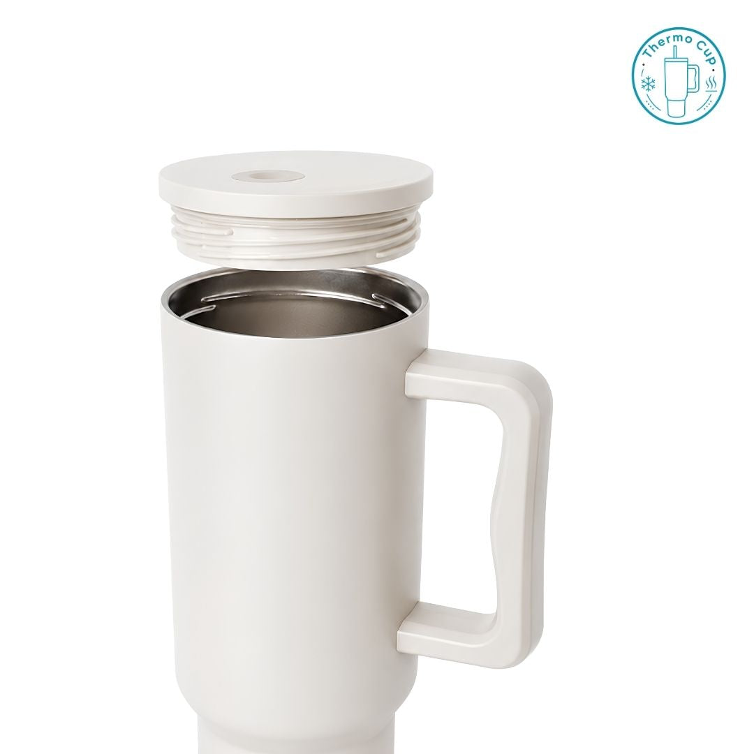 Ly giữ nhiệt có quai Summer Mood màu trắng kem 400ml/500ml CQ-SM-TK-400/CQ-SM-TK-500