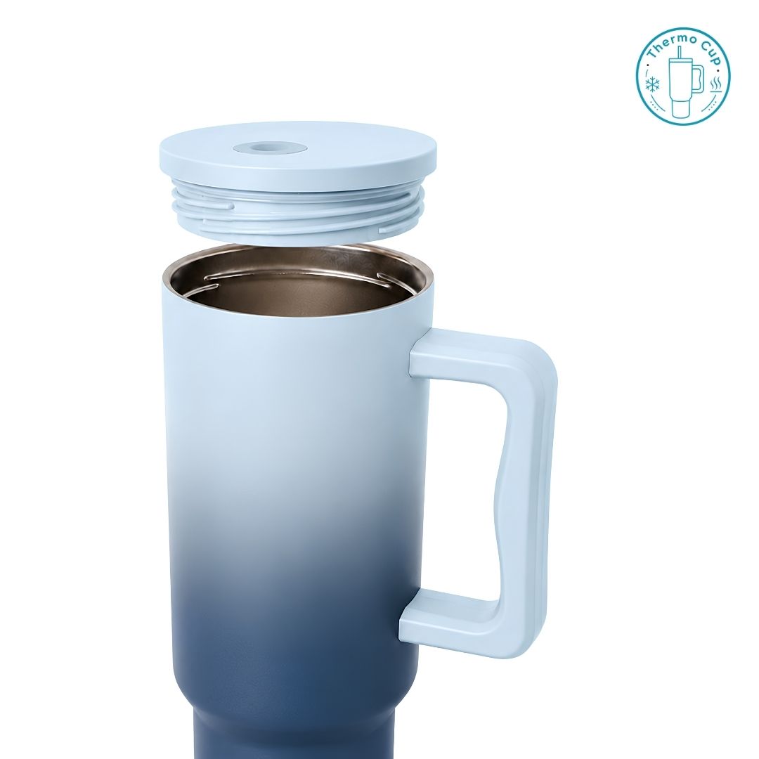 Ly giữ nhiệt có quai Summer Mood màu xanh dương chuyển sắc 400ml/500ml CQ-SM-XDCS-400/CQ-SM-XDCS-500