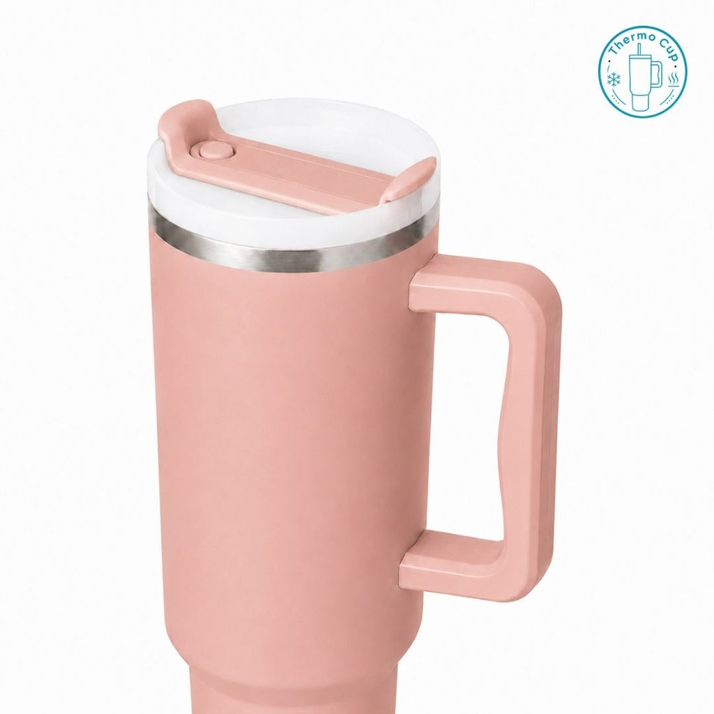 Ly giữ nhiệt có quai Zebra Wave màu hồng đất 400ml/500ml CQ-ZW-HD-400/CQ-ZW-HD-500