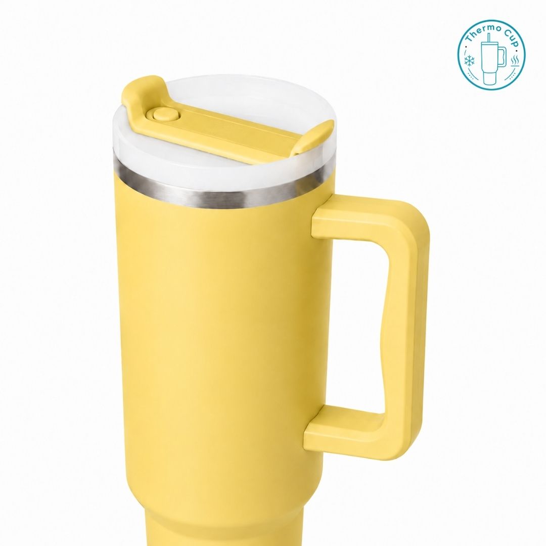 Ly giữ nhiệt có quai Zebra Wave màu vàng tươi 400ml/500ml CQ-ZW-VT-400/CQ-ZW-VT-500