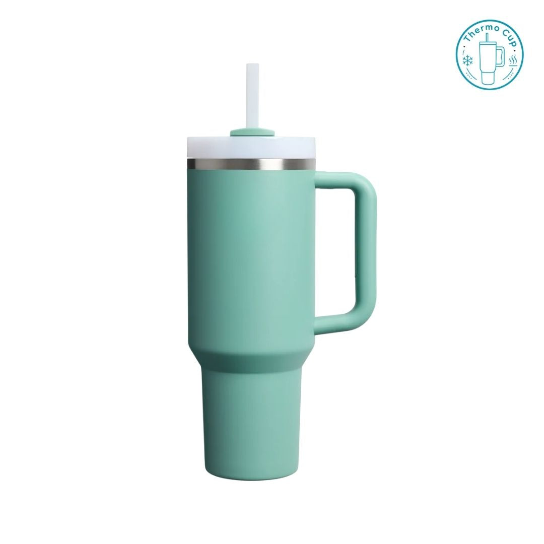 Ly giữ nhiệt có quai Zebra Wave màu xanh ngọc 400ml/500ml CQ-ZW-XN-400/CQ-ZW-XN-500