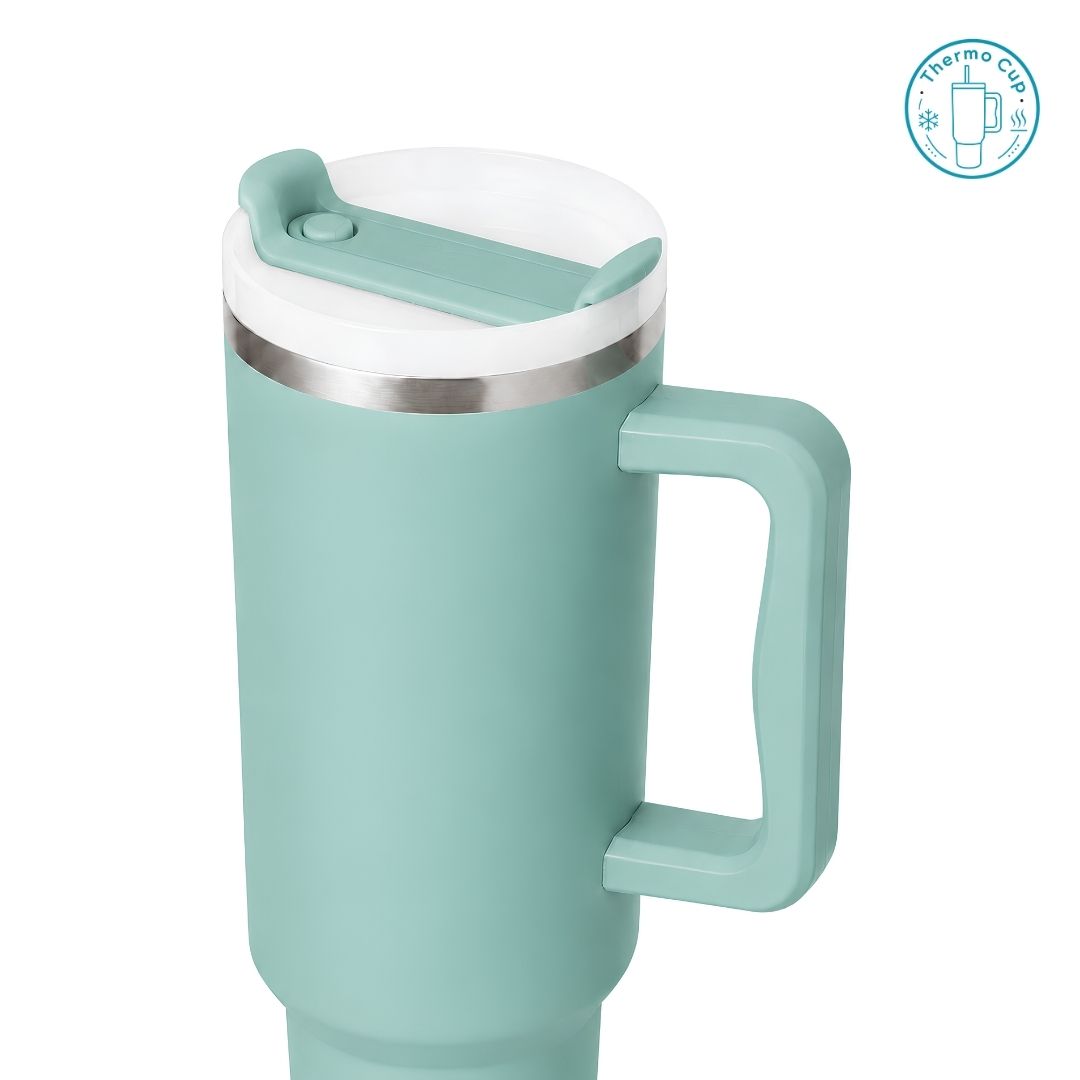 Ly giữ nhiệt có quai Zebra Wave màu xanh ngọc 400ml/500ml CQ-ZW-XN-400/CQ-ZW-XN-500