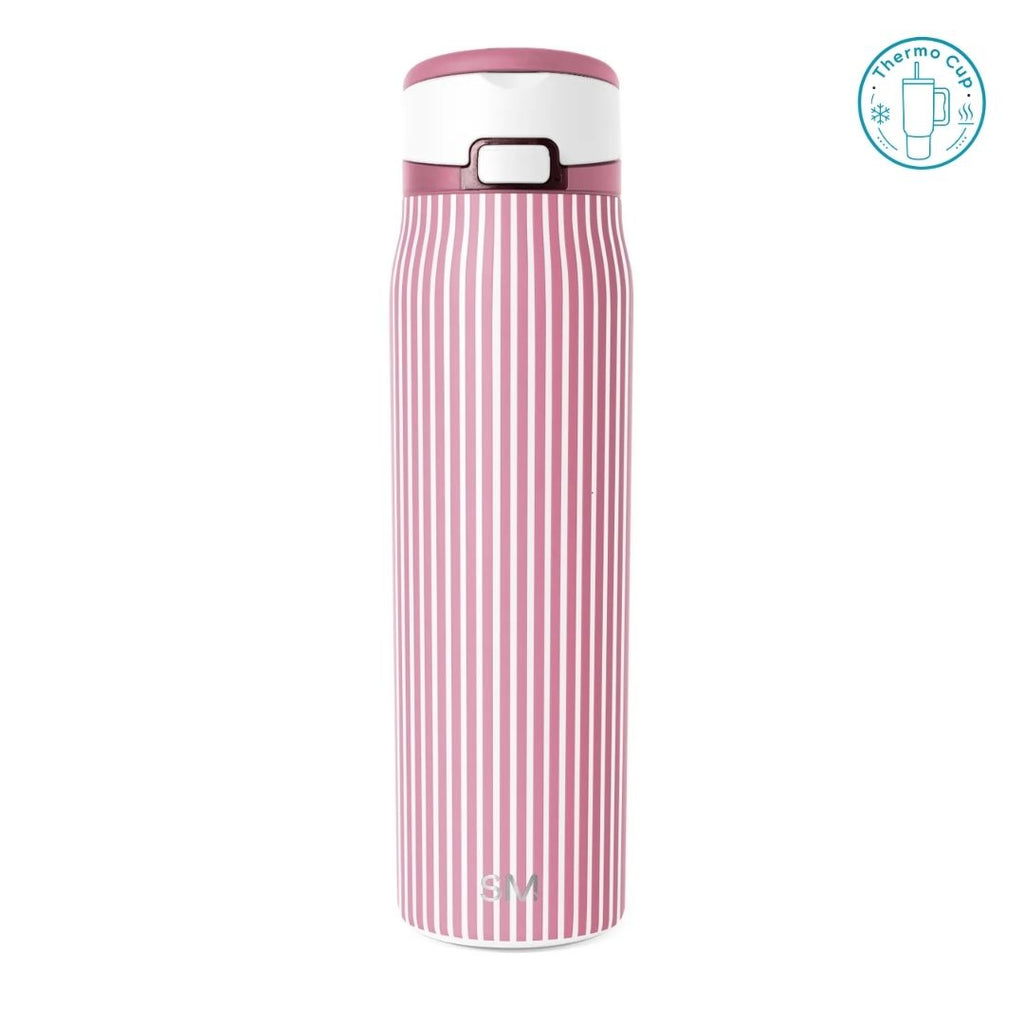 Ly giữ nhiệt nắp bật Summer Mood họa tiết sọc hồng trắng 710ml/880ml NB-SM-SHT-710/NB-SM-SHT-880