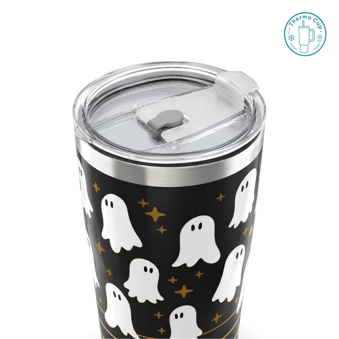 Ly giữ nhiệt vát eo Aura Flask họa tiết bóng ma và ngôi sao 600ml/880ml VE-AF-BMNS-600/VE-AF-BMNS-880