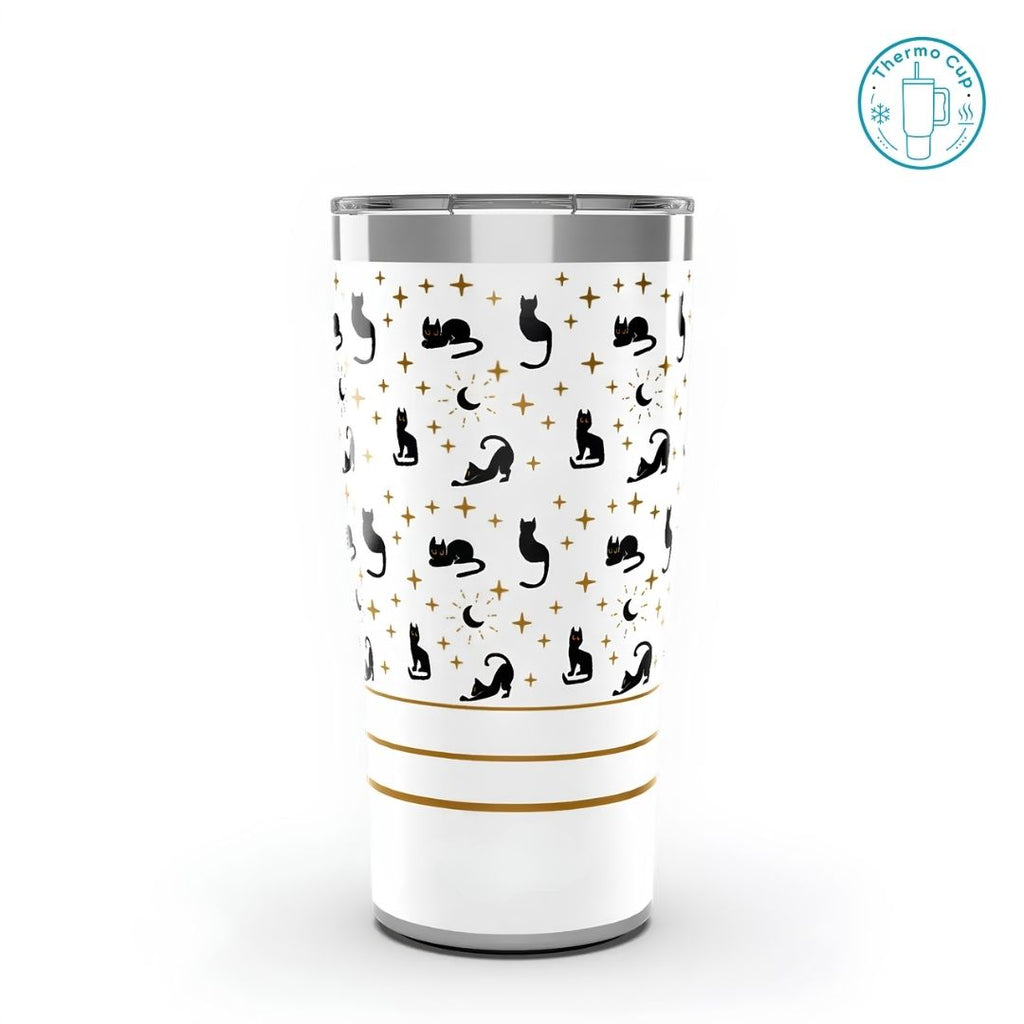 Ly giữ nhiệt vát eo Aura Flask họa tiết mèo đen và ngôi sao 600ml/880ml VE-AF-MDNS-600/VE-AF-MDNS-880