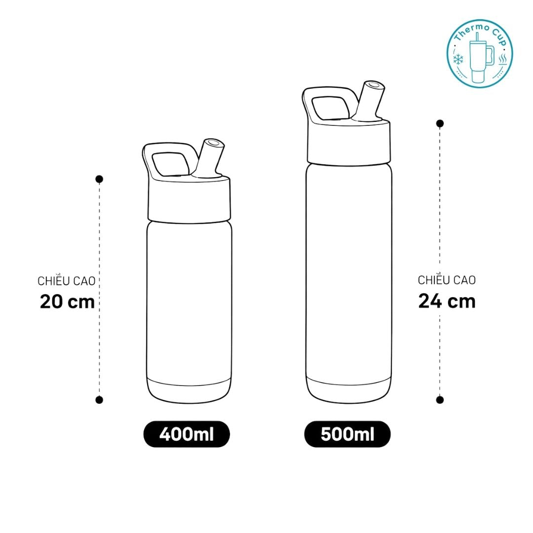 Ly giữ nhiệt cho trẻ em Sora Living màu vàng tươi 400ml/500ml TE-SL-VT-400/TE-SL-VT-500
