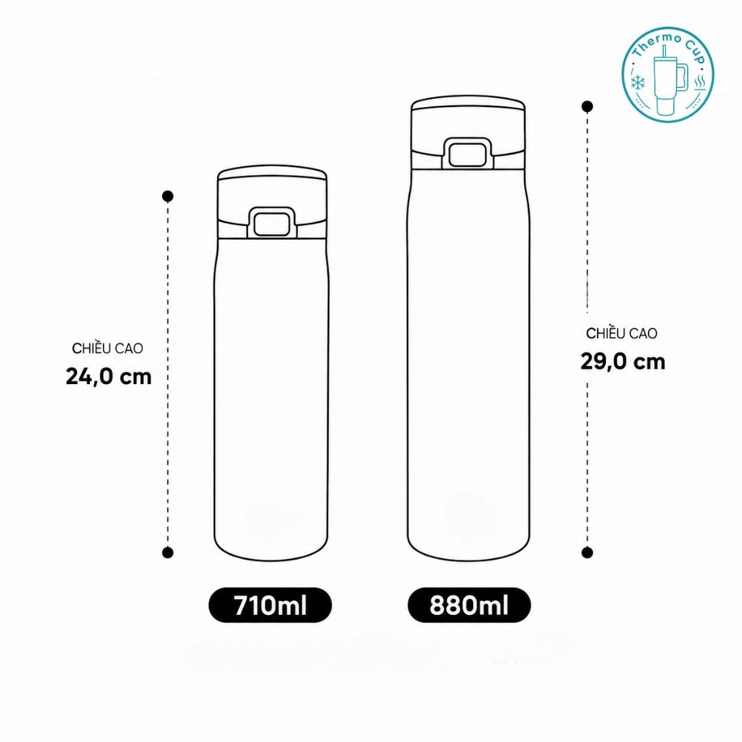 Ly giữ nhiệt nắp bật Sora Living màu tím khói 710ml/880ml NB-SL-TK-710/NB-SL-TK-880