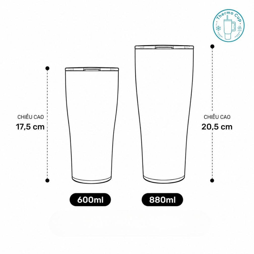 Ly giữ nhiệt vát eo Ice Lock họa tiết caro hồng kem 600ml/880ml VE-IL-CHK-600/VE-IL-CHK-880